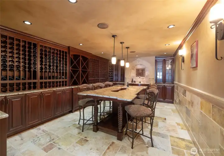 Tasting room in the wine cellar