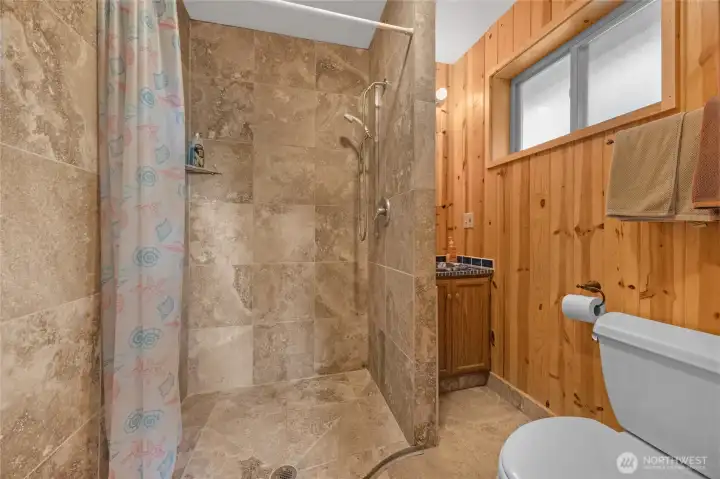 3/4 bath in the primary bedroom