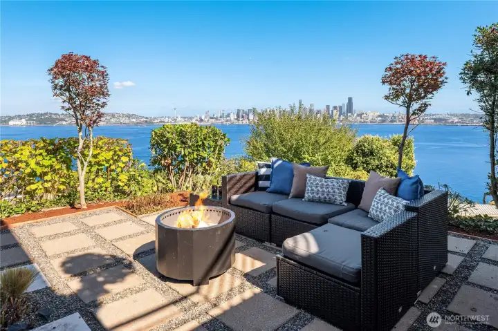 Just off the double doors to the lower level is this impressive view patio.