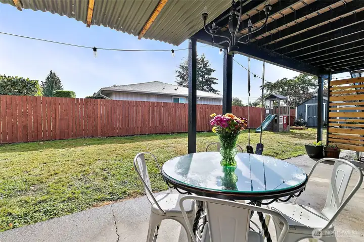 Covered patio area