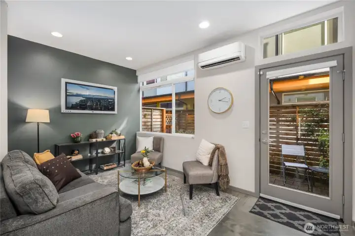Living area backing up to the secluded yard space for awesome indoor-outdoor living!