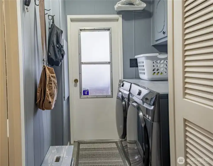 Laundry room and door to carport