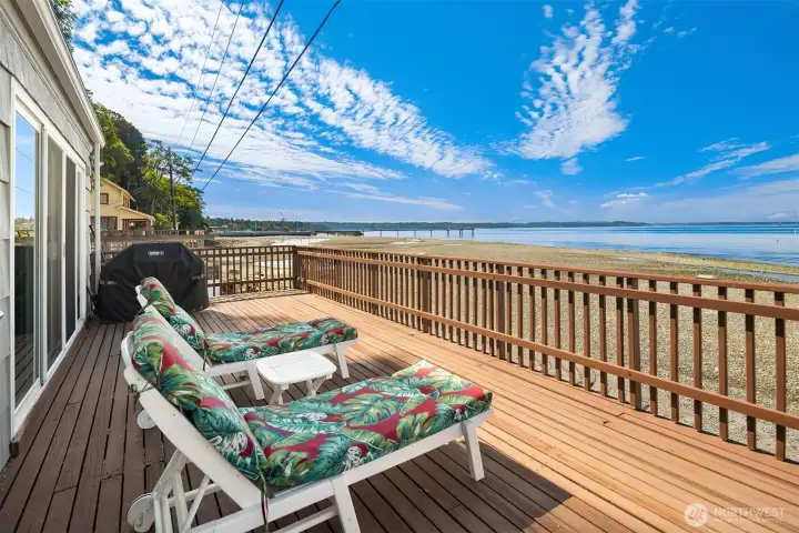 Imagine soaking up the sun and views from this expansive deck.
