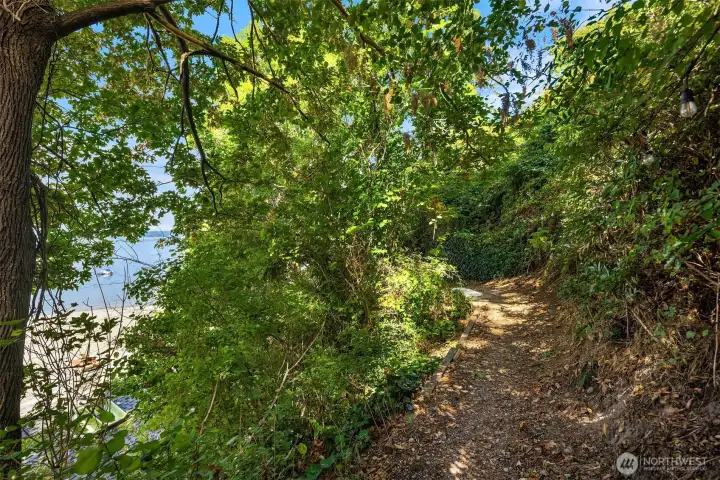 Scenic trail path to home.