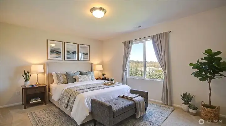 Virtually Staged primary bedroom.