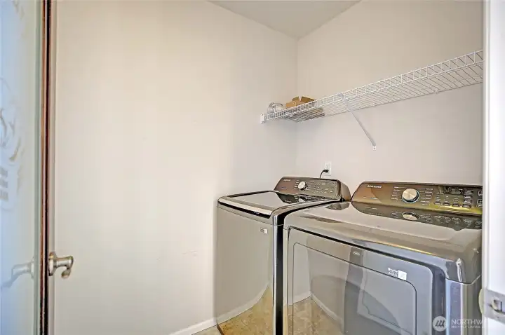 Laundry conveniently upstairs w/ bedrooms.