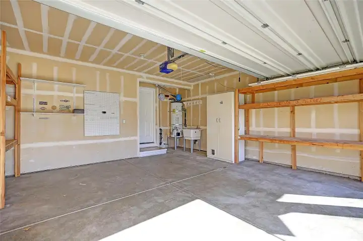 Tons of storage in the garage.