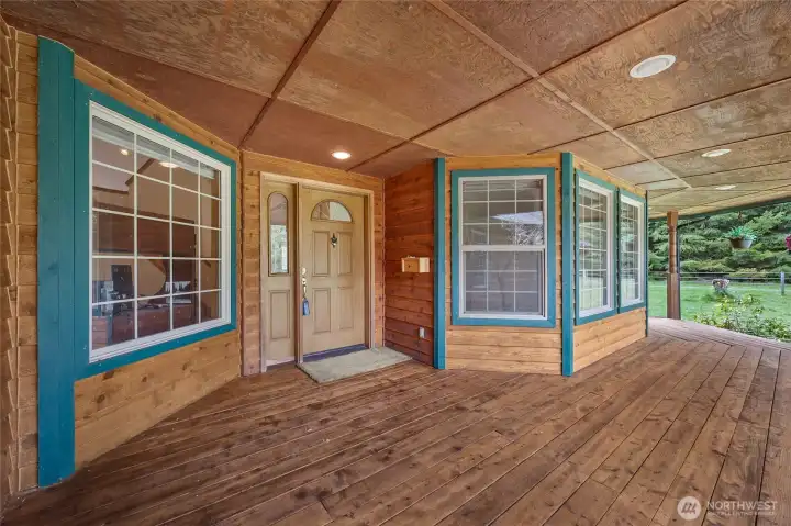 Fully covered wrap around porch