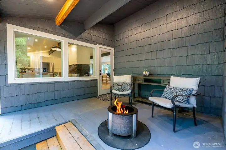 Cozy nights around a fire pit, yes please!  Or, do you prefer your morning warm drink while you watch the wildlife in your private back yard. However you decide to use this space, it is an easy extension of the living area and a fantastic place all year round.