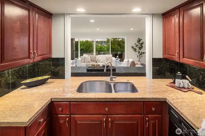 Enjoy the views and friends from the thoughtful renovated kitchen