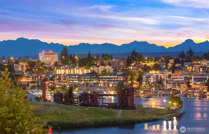 Gas Works Park views.  Get ready for the magic with holiday fireworks