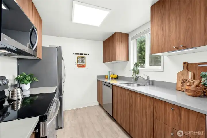 Right side view of kitchen | Window | Built in garbage