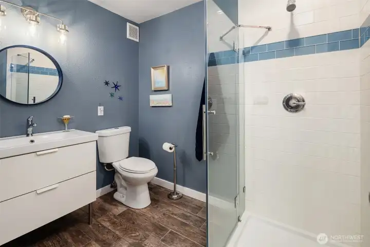 Updated Lower level 3/4 bath