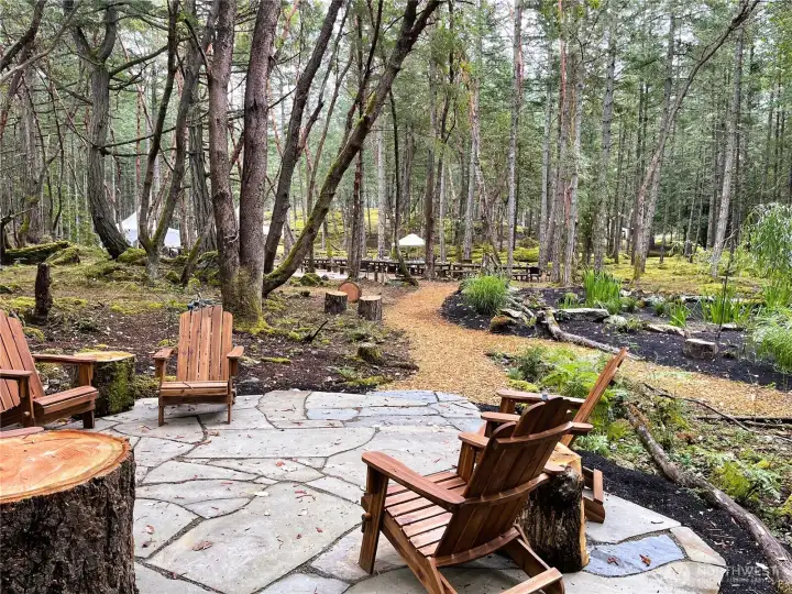 Flagstone patio near trail Flagstone patio near trail