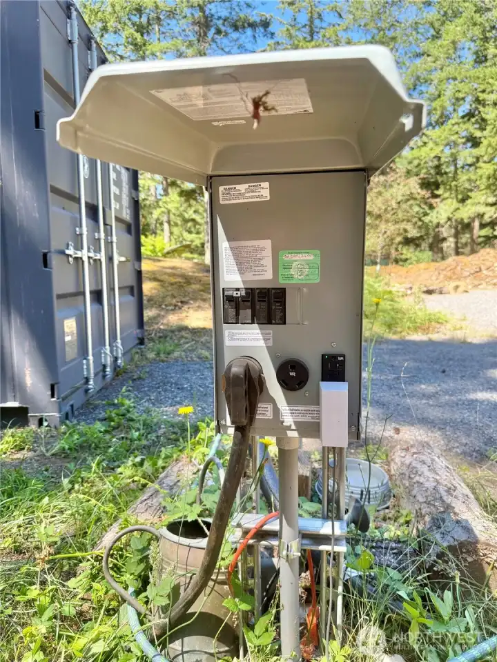 RV site has 30 and 50 amp power plus 110 GFI outlet RV site has 30 and 50 amp power plus 110 GFI outlet