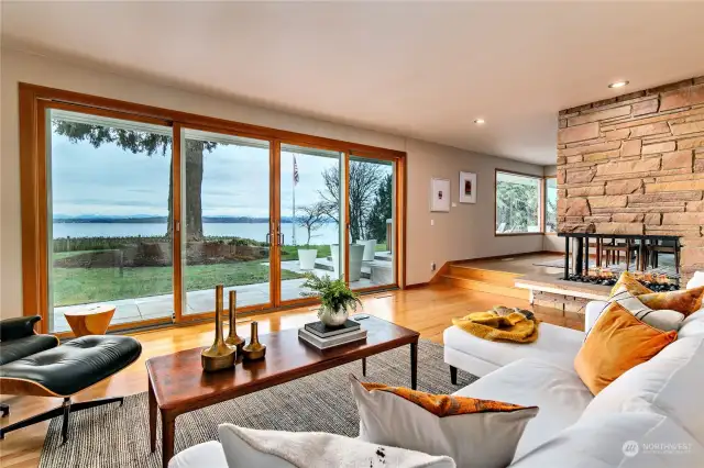 Easy single level living with oak floors and picture windows that capture the breathtaking views