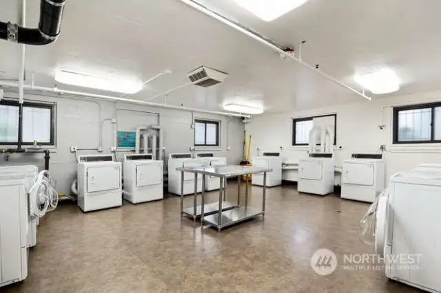 Community laundry room.  All washers and dryers are no-charge and included with your dues.