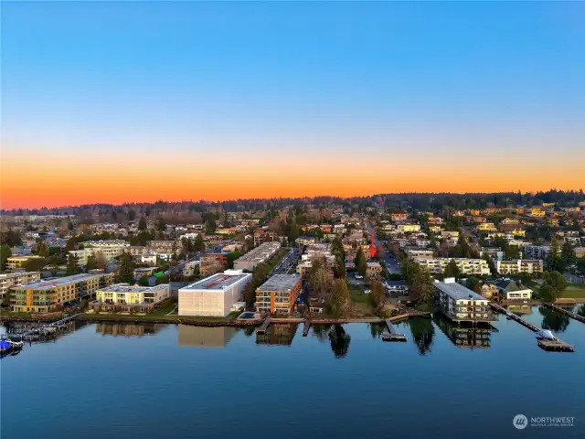 Nestled right by Lake Washington with stunning West facing views!