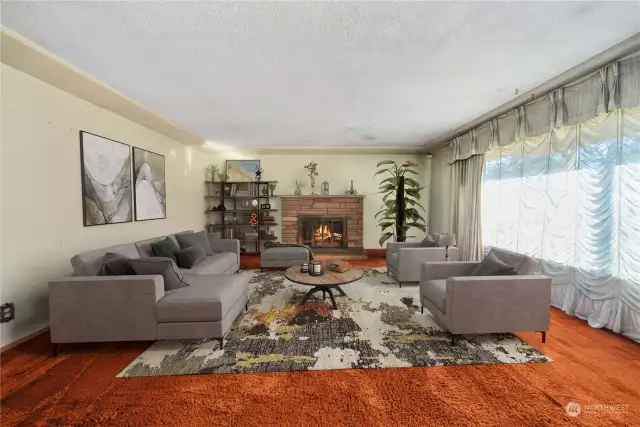 Virtually staged living room.