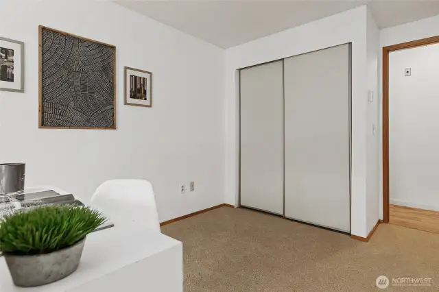 Secondary bedroom or office with new carpet