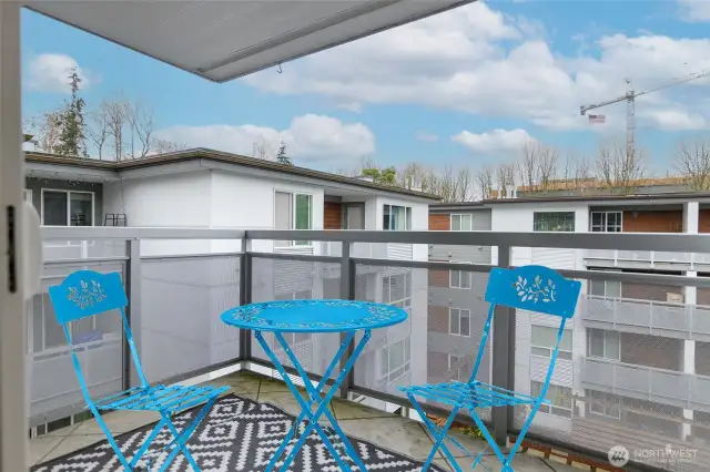 Spacious covered balcony