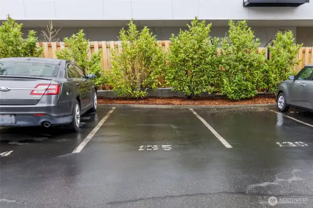 Spacious parking spot space 135