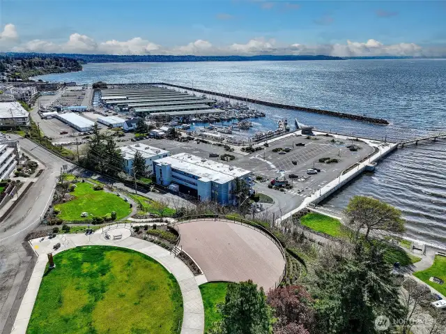 A drone and arial to show off the vantage point of this condo #101