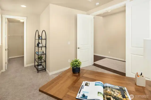 Large closet that can be converted to a 3/4 bathroom