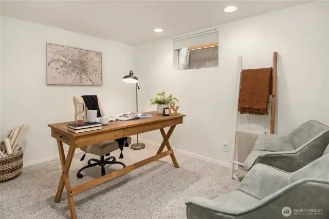 The fourth bedroom located down stairs (2 up, 2 down) is in addition to two more storage rooms.