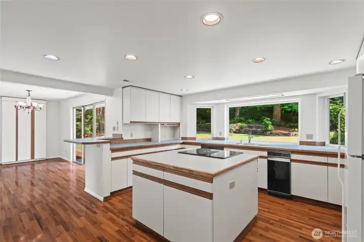 Huge open concept kitchen with tons of counter space and an Abundance of natural light.