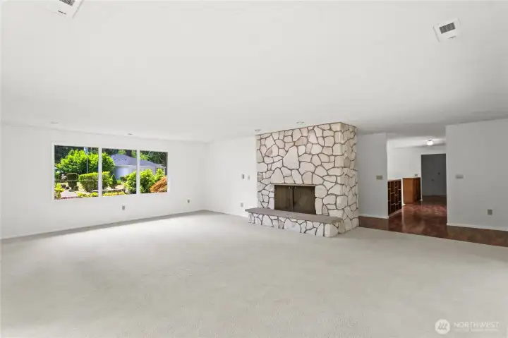 Different angle of Great room looking out towards the front of the home.
