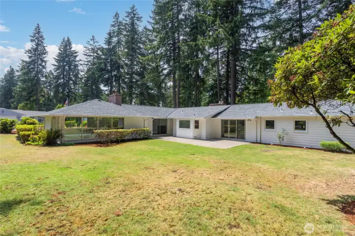 View from the back of the property looking back towards patio