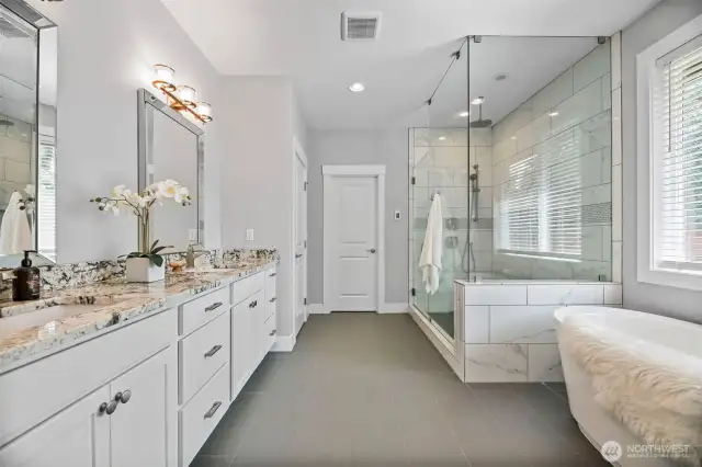 Spa like escape with heated floors
