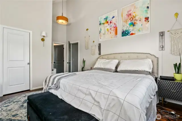 Primary Bedroom with High Ceilings