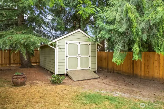 ...and a garden shed for toys and tools!