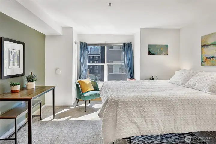 Here is the space with a queen sized mattress.