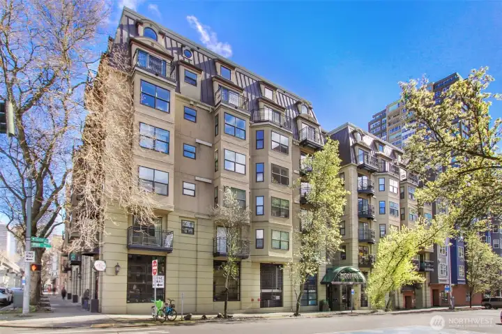 Built in a lovely "Parisian" architectural style, this building has presence. A delight to come home to.