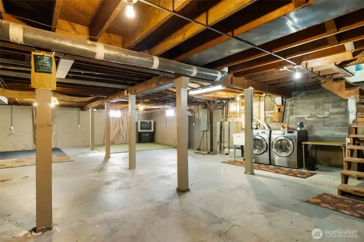 Spacious Unfinished Basement for Storage or Future Expansion
