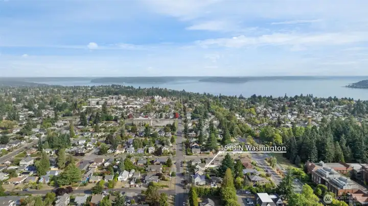 Aerial Photo Showcasing Proximity to UPS and Puget Sound