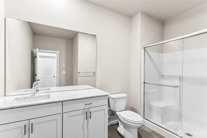 3/4 Bath off bedroom in daylight basement