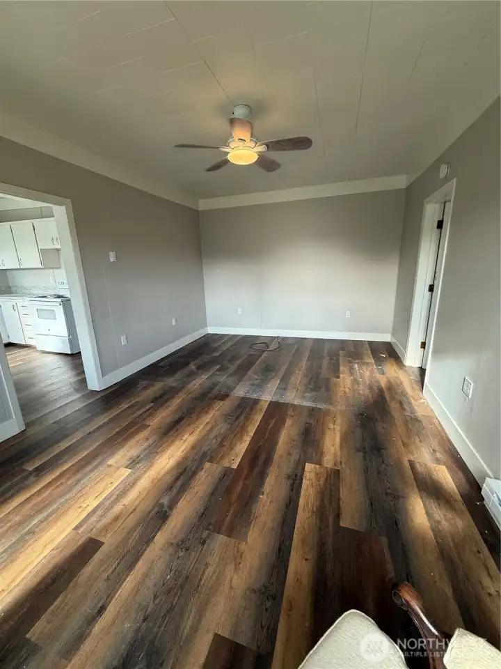 Living room looking towards kitchen