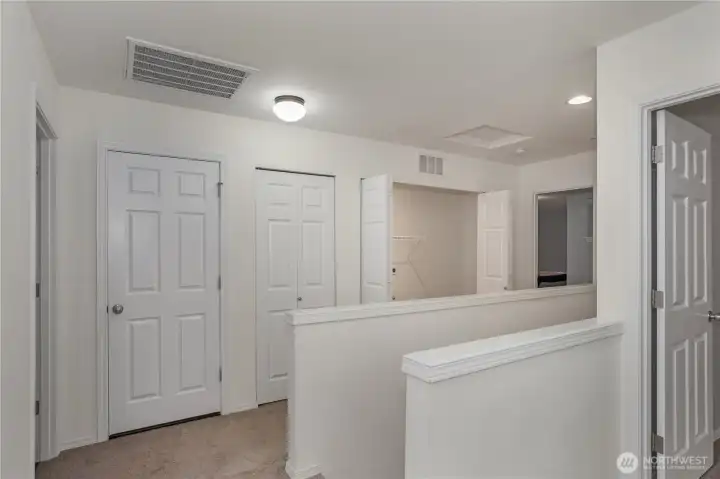 furnace, linen, and laundry closets