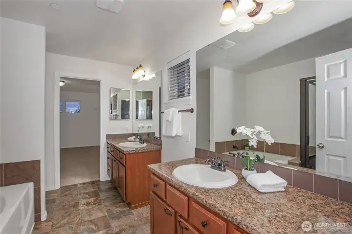 Primary Ensuite with five-piece bath