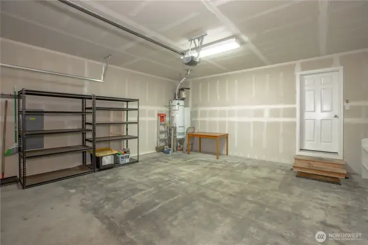 two car garage with storage