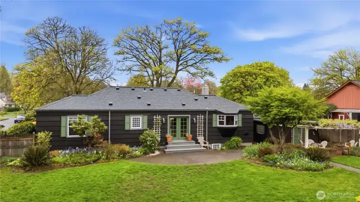 French doors that open to second patio in the back yard