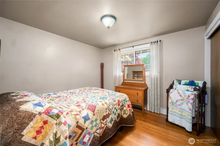 Bedroom number 1 across from full bath.