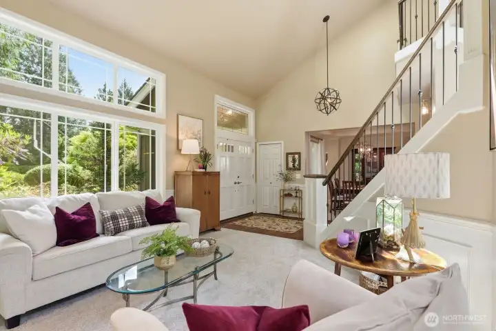 Natural light fills the space, creating an inviting atmosphere that continues throughout the home.