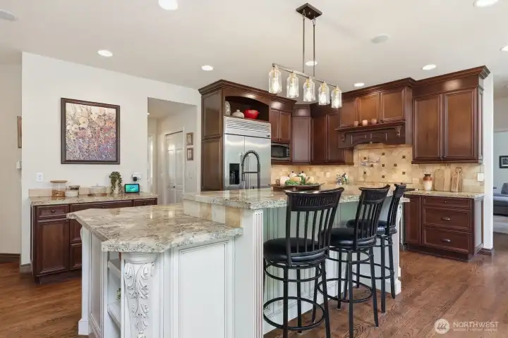 The heart of the home is the extraordinary gourmet kitchen. Thoughtfully designed with exceptional attention to detail, this space will delight even the most discerning chef.