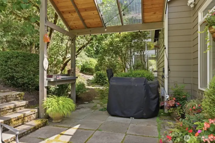 Covered BBQ area.