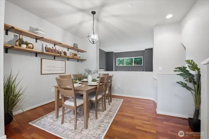 Dining area with opening into the living room